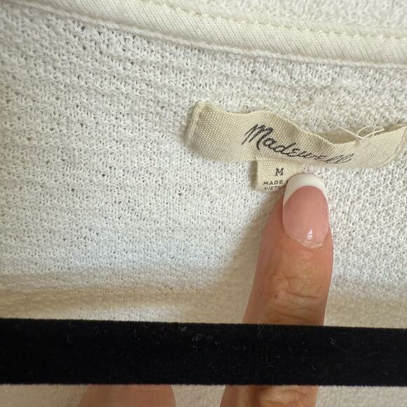 Madewell Texture & Thread Modern Tie Front Top Bright Ivory Women’s Medium - Picture 5 of 7